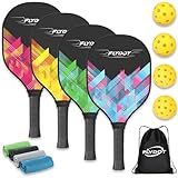 Pickleball Paddles Set of 4,USAPA Approved,4 Indoor&Outdoor Balls, Carrying Bag, 4 Cooling Towels,4...