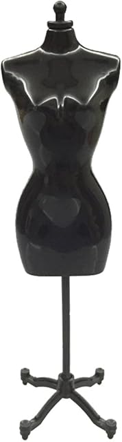 Gemini_mall® Mini Mannequin Dress Clothes Gown Model Stand for Barbie Doll Display Holder (Black Mannequin)