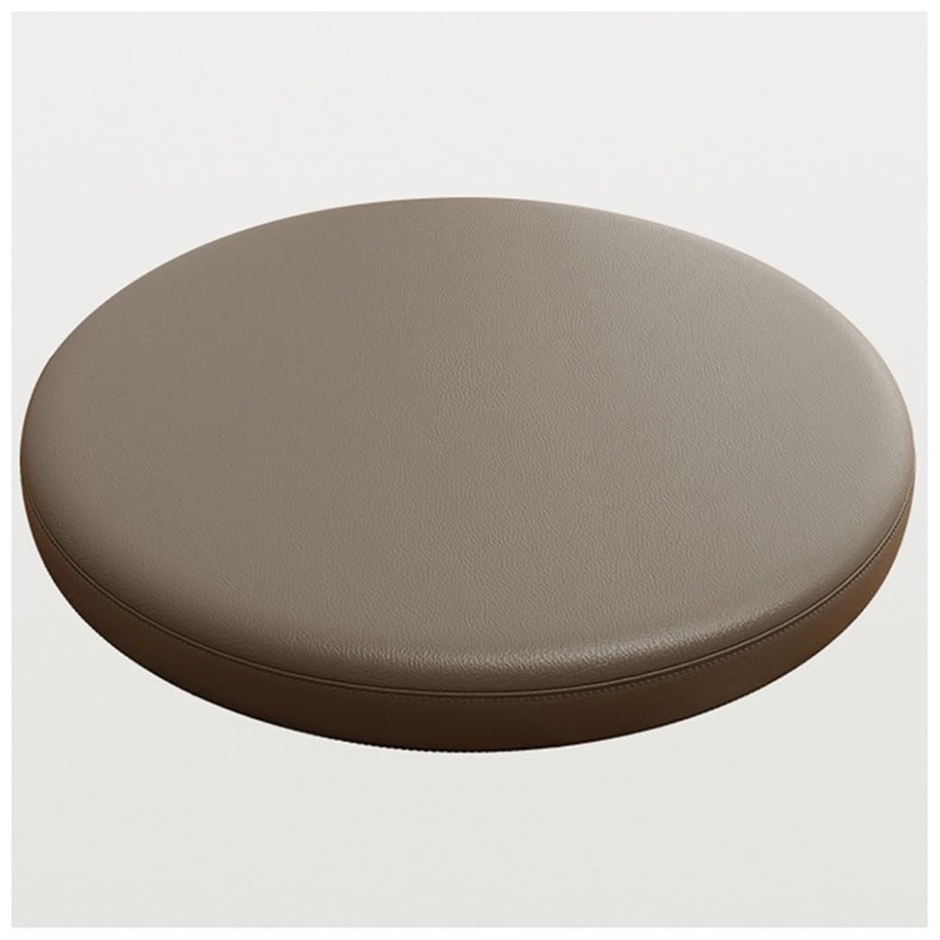 Coussin de chaise rond en cuir marron de 45 cm au fini luxe et durable