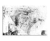 Sinus Art Abstrakt 1419-120x80cm SCHWARZ-Weiss Bilder - Wandbild Kunstdruck in XXL Format - Fertig Aufgespannt – TOP - Leinwand - Wand Bild - Kunst Bild - Wandbild abstrakt XXL