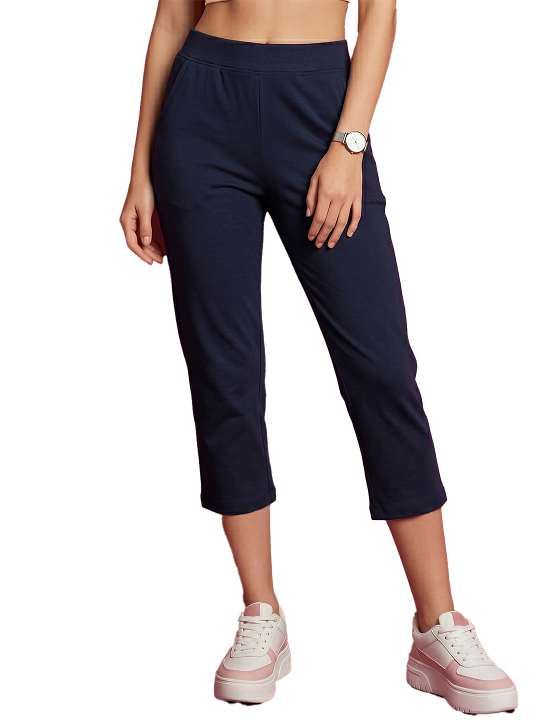 unimax Women's Everyday Comfort Capri Navy-picture-16