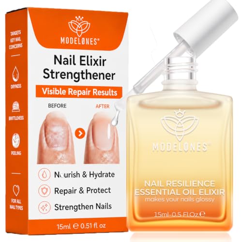 Modelones Nail Strengthener and Growth Oil, Clear Nail Repair for Damaged