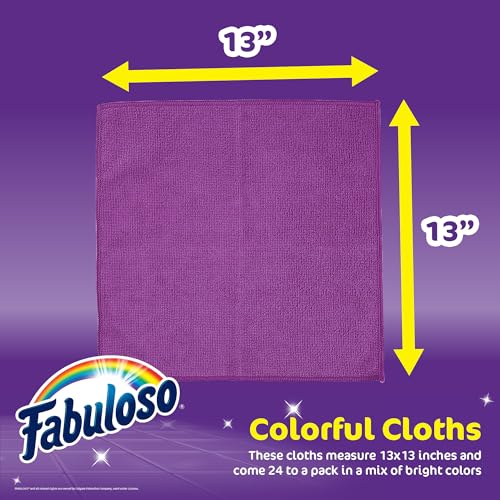 Image of Fabuloso Microfiber Cleaning Cloths, Rainbow, 13x13 in, 12 Count