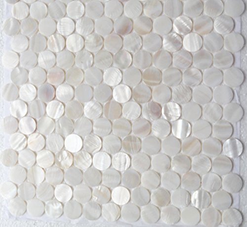 Genuine White Round Penny Mother of Pearl Mosaic Tile for
