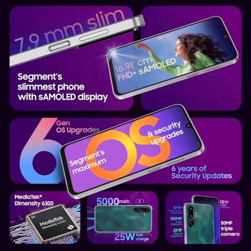 Image of Samsung Galaxy F16 5G (Bling Black, 4GB RAM, 128GB Storage) | 50 MP Main Camera | IP54 | sAMOLED | Mediatek Processor