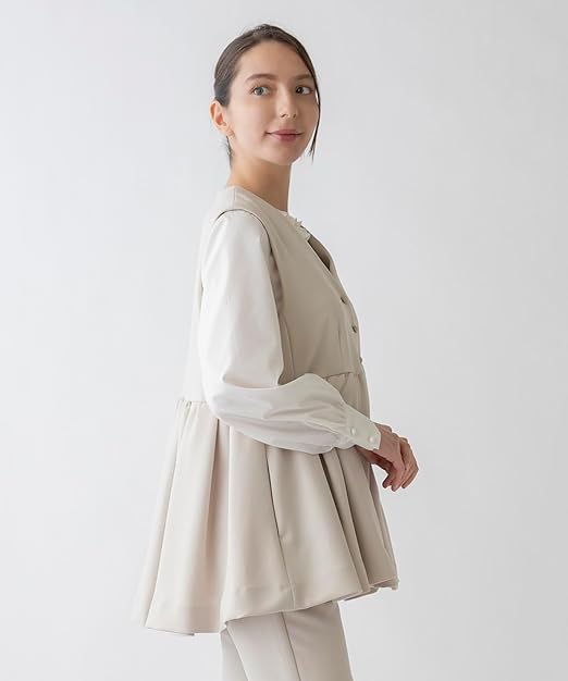 【極美品】SONO フレア　ギャザー　ジレ 極美品】SONO フレア ギャザー ジレ