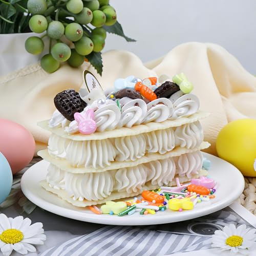 Image of Easter Sprinkles for Baking, 11.3oz Pastel Sprinkles Edible Bunny Carrot | Mix Nonpareils Confetti Jimmies Sprinkles for Cakes Cupcakes Cookies