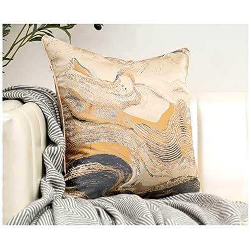 ornamentos bordados con almohadas, Juego de 2 fundas de cojín decorativas, fundas de almohada de tela jacquard, funda de almohada for sofá con cremallera invisible(Champagne,50 x 50 cm (Pack of 2))