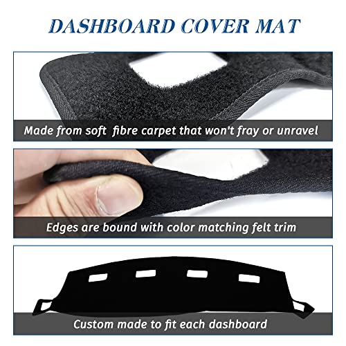 Kedakeji Black Dashboard Cover Dash Cover Mat Compatible With 2002-2005 Dodge Ram 1500,2003-2005 2500/3500(Ram 02-05) #TOP2