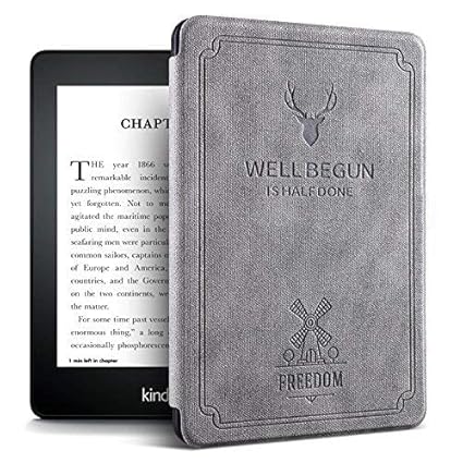 ProElite Deer Smart Flip case Cover for Amazon Kindle 6″ 300 ppi 11th Gen/12th Gen 2022/2024, Grey