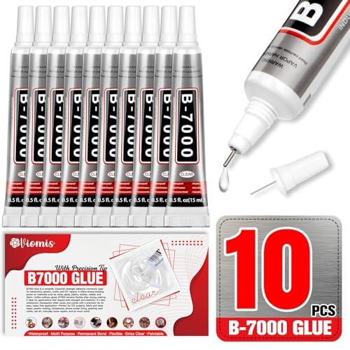 B7000 Glue 15ml/0.5 fl oz 10-Pack - High Strength, Flexible, Waterproof Adhesive for Jewelry, Electronics, Crafts and More