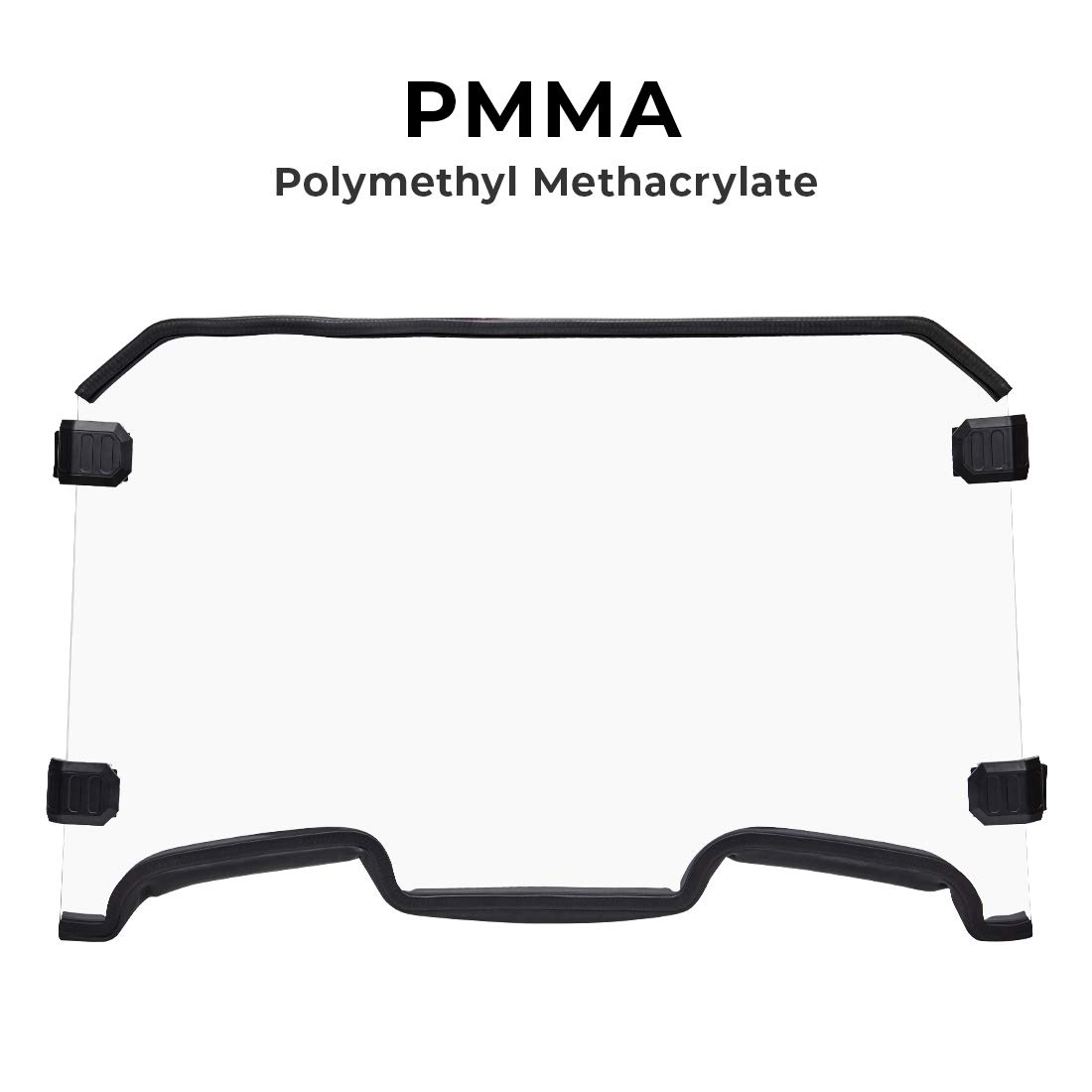 KEMIMOTO Windshield, 2019+ Scratch Resistant Front Full Windshield Compatible with 2019-2023 Polaris RZR XP 1000/4 1000 RZR XP Turbo RZR 1000 XP Windshield Hard-coated Polycarbonate Clamps 2884018