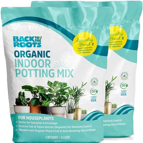 Back to the Roots 100% Organic Indoor Potting Mix (Value 12 Quart) | Promotes Healthy Houseplant Growth| Made in The USA