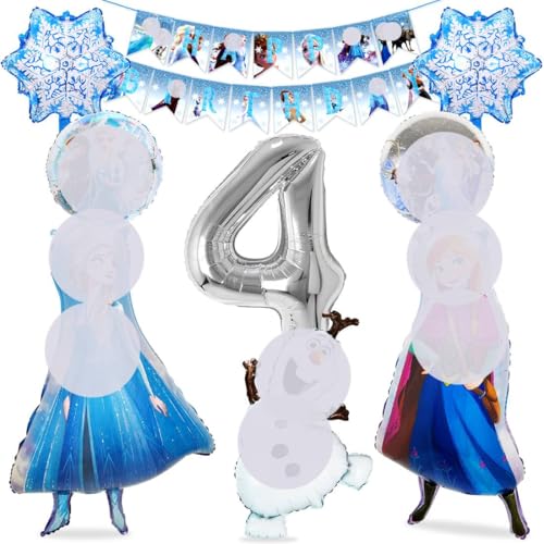 Globo azul de aluminio para 4 años, globos azules para decoración de cumpleaños de 4 años, globo de aluminio para 4 cumpleaños infantiles