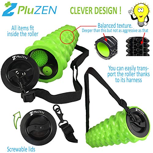 Fascia gereedschapsset voor zelfmassage | Fascia roller van 45 cm (schuimroller), massagestick met 7 rollen, fascia bal… - Image 4