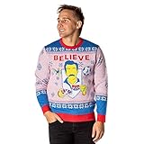 Bioworld Ted Lasso Men's Believe Minimalist Fair Isle Ugly Christmas Sweater Knit Pullover (Medium) Multicolored