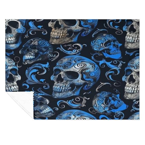 Manta de cama mullida y suave con diseño esqueleto acabado premium 7