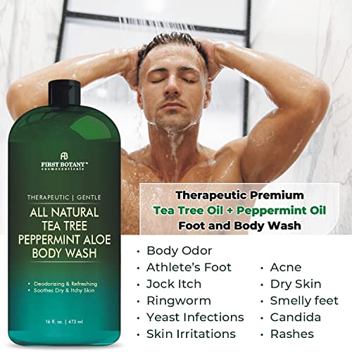 First Botany All Natural Body Wash - Fights Body Odor, Athlete’S Foot, Jock Itch, Nail Issues, Dandruff, Acne, Eczema, Shower Gel For Women & Men, Skin Cleanser -16 Fl Oz thumb #1