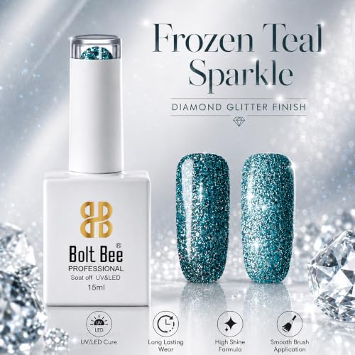 Image of BOLT BEE 15ML Gel Nail Polish 1Pc Clear Pink Glitter Nail Polish Soak Off UV LED Nail Gel Polish Nail Art Starter Manicure Salon DIY at Home, 0.5 OZ (1) (97)