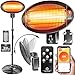 KESSER® Infrarot Heizstrahler 2000W Terrassenstrahler mit WIFI & Fernbedienung 360° drehbar, höhenverstellbar, Stand- & Wandmontage Kippschutz, IPX4 spritzwassergeschützt Wärmestrahler Balkon & Garten