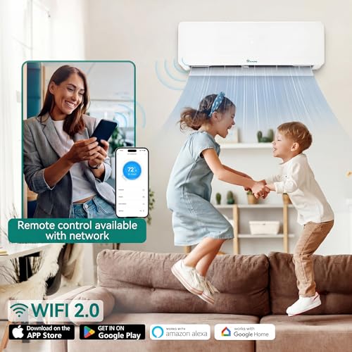 Image of YITAHOME 18000 BTU Mini Split AC /Heating System, Ductless Mini Split Air Conditioner Heat Pump,230V 20 SEER2 Energy Efficient Inverter AC Unit,Wifi Enabled Compatible with Alexa for Apartment, Garage