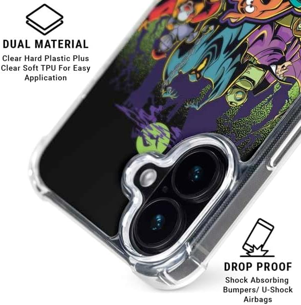 Skinit Clear Phone Case Compatible with iPhone 16 - Officially Licensed Scooby Doo vs Monsters Design