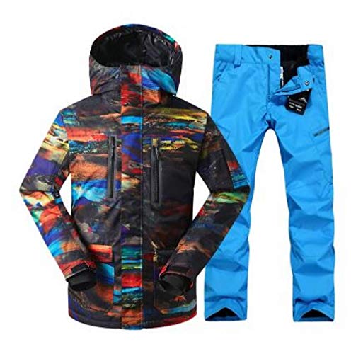 AHJSN SkianzugFreizeitsport im Freien Skijacke Reißverschluss Winddicht Atmungsaktiv Herren Double Single Plate Skianzug M