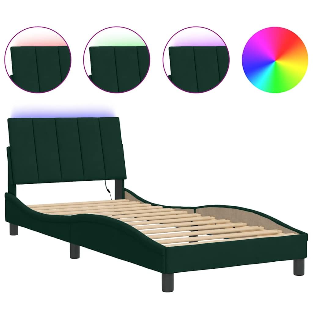 Cama de terciopelo LED, 90 x 200 cm, con forma de onda, para jóvenes y invitados, marco de madera de metal, montaje