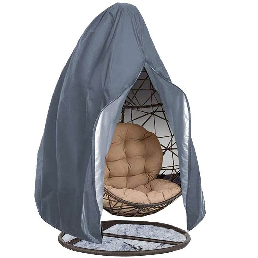 Oeuf Housse de Chaise Balançoire Extérieure, Housse Coquille d'œuf, Housse de Balançoire en Rotin Modèle Fermeture à glissière, Multicolore (Couleur : Gris, Dimensions : 230 x 200)
