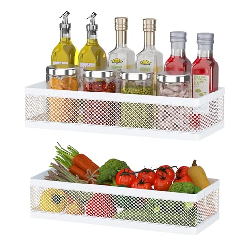PUSDON Hanging Storage Baskets Organizer Wall Mount, Metal Wire Storage