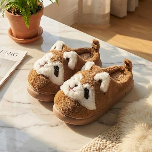Image of VRITRAZ Women's Comfort Slip On Closed Toe Warm Winter House Clog Indoor Slipper with Cute Print and Degins