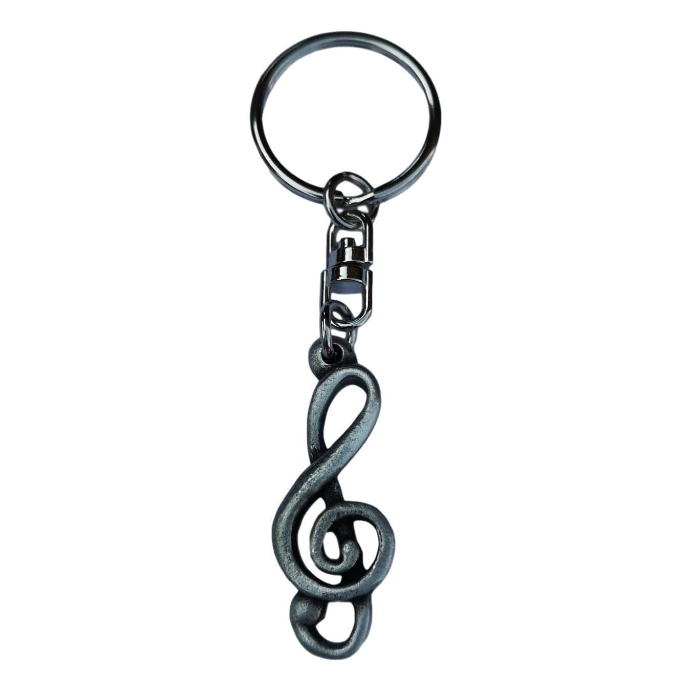 Treble Clef Pewter Keyring UK Made