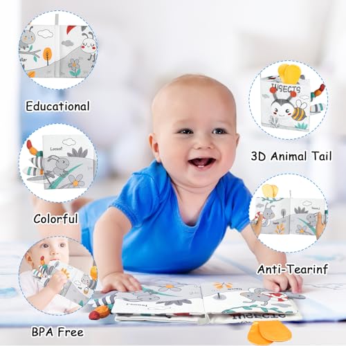 Image of HOTUT Soft Baby Book Toy - Newborn Crinkle Touch and Feel for 0-6 Months, 3D Toddler & Kids Toy, Gift for Boys & Girls (Bee)