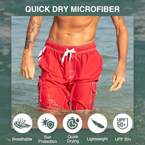 Image of Kanu Surf Men's Big Viper Extended Size Stripe Swim Trunk