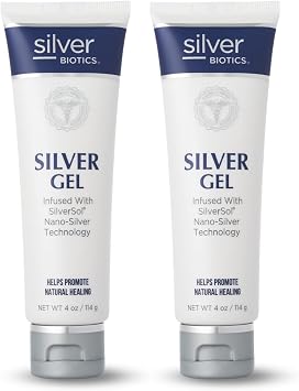 Silver Biotics First Aid Healing & Soothing Gel | Advanced SilverSol Technology | Amazing for Healing Skin from Scars, Burns, Wounds, Blemishes & More | 20ppm | 4 Oz Pack of 2