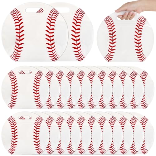 Hxezoc 25 PCS Baseball Goodie Bags with Handle Sealed Stand-Up Treat Candy Bags Sport Snack Bags for Baseball Theme Birthday Party Decoration Supplies