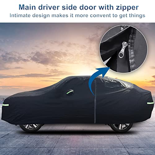 Image of SUV for Nissan Rogue 2008-2025 Full Car Cover Waterproof All Weather | Outdoor Car Covers with Zipper and Soft Cotton Lining Windproof Heavy Duty Protection Compatible with Nissan Rogue SUV