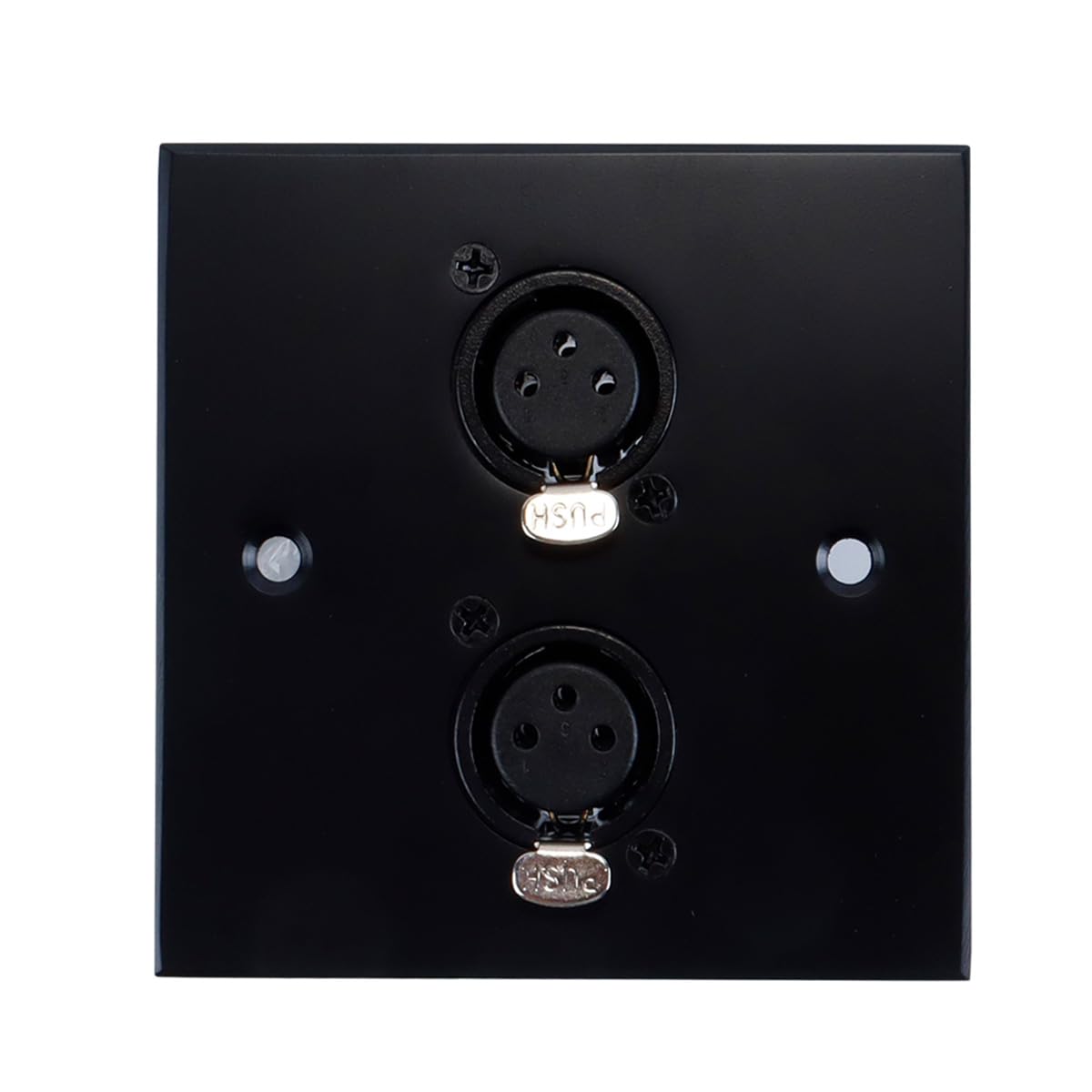 Durlo Brushed Aluminium Twin XLR Female D Series Outlet Wall Faceplate for Audio Amplifier Microphone Mixer Speaker Connections