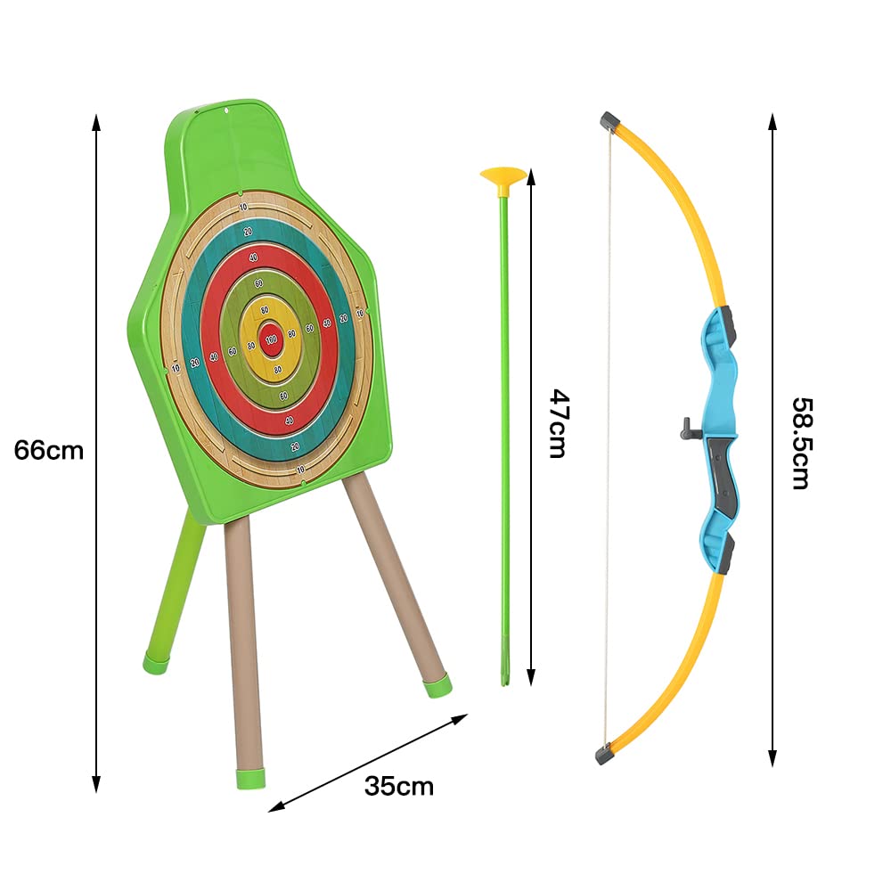 HUOLE Ensemble de Tir à l'arc pour Enfants, Arc et Flèche Enfant Jouets, Ensemble de Combinaison de Double Cible de Tir, Comprenant avec 6 Flèches, 2 Arc, Intérieur et Extérieur Jeux pour Enfants
