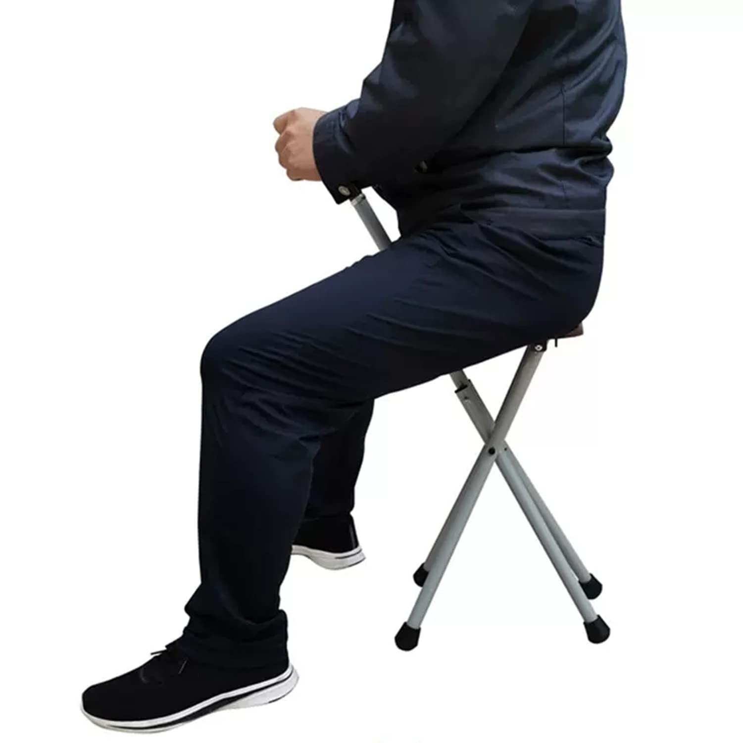 Muletas, Muletas con Asiento, Asiento de Muleta Plegable de Cuatro Patas, Silla Muleta de Aluminio Ligera Multifuncional, Muletas Plegables Ajustables Portátiles/Brown