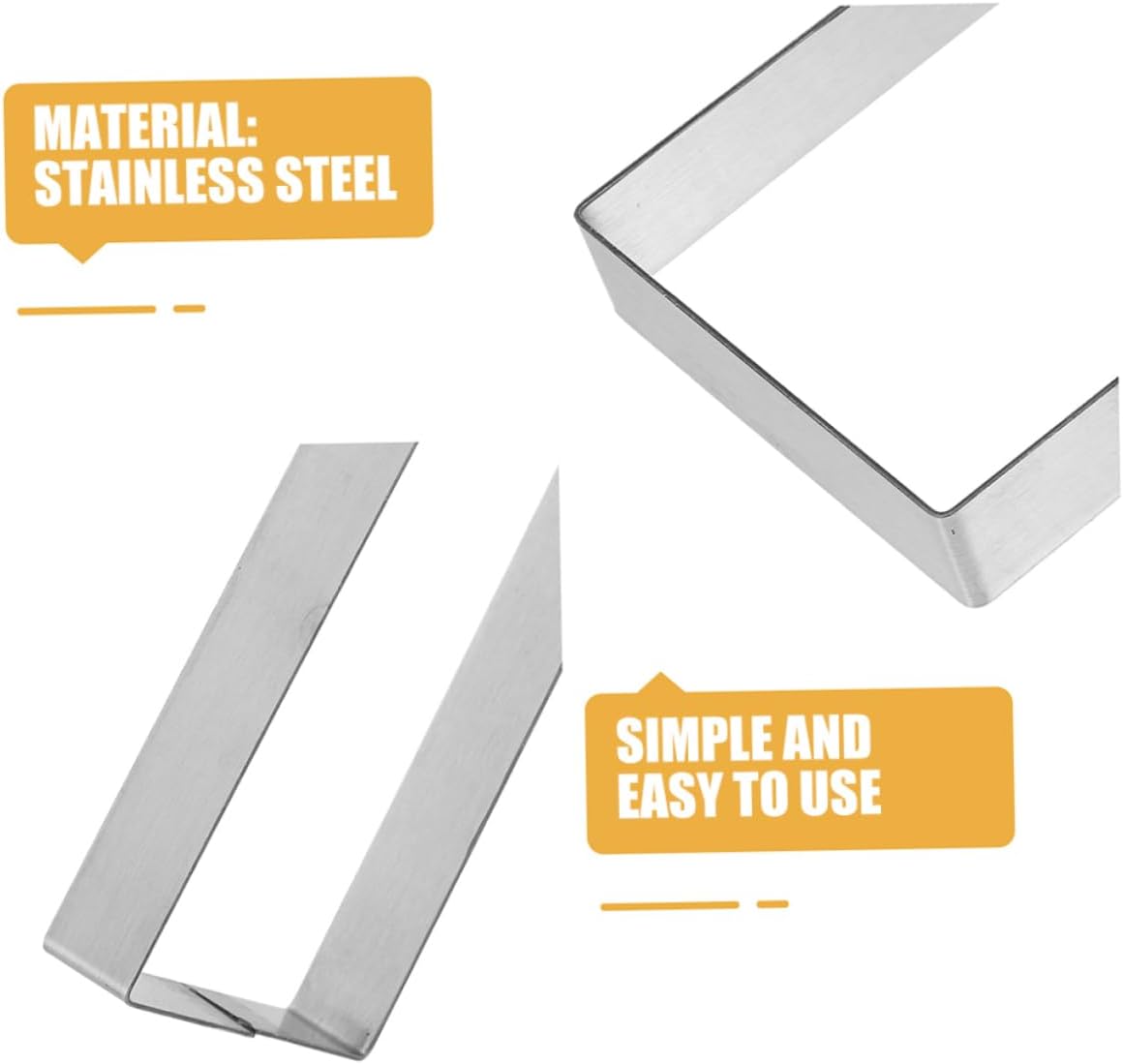 Mikinona Baking Ring Rectangle Cake Mold Pancake Mousse Cake Cutter Stainless Steel Pastry Tool