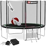 trampolin sprungtuch 305 80 ösen KOMPLETTSET: Trampolin Outdoor Ø 305 cm mit Sicherheitsnetz, Leiter, Sprungtuch, Randabdeckung und Extras wie: Bodenhaken, Montage-Handschuhe, Wetterplane, Volleyball und Strandball