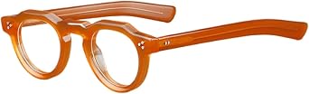 EYPKPL Acetate Eyewear Frames Portable Round Eyeglass Frames Fashionable Rivet Optical Glasses Frames Clear Lenses Eyeglasses