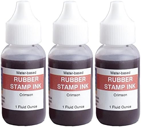 Infusion Stamp Ink Refill Bottles, 1-Ounce, 3-Pack, Crimson