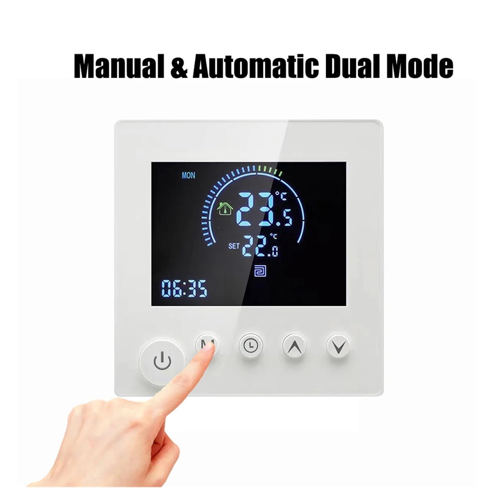 Inteligentny termostat, Inteligentny termostat czujnik NTC dotykowy LCD elektryczne podgrzewanie wody cyfrowy termoregulator programowalny regulator temperatury(ElectricHeating Wifi)