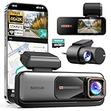 BOTSLAB 4K+2K Dual Dash Cam Front and Rear, Dashcam with Voice Control, STARVIS, ADAS Driver Alerts, Starry Night Vision, 24/7 Parking Monitor, 5.8GHz WiFi & GPS, Free 64GB Card, Loop Recording