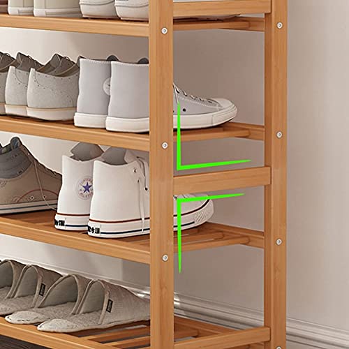 Étagère à chaussures empilable multicouche et meuble de rangement bambou - 5