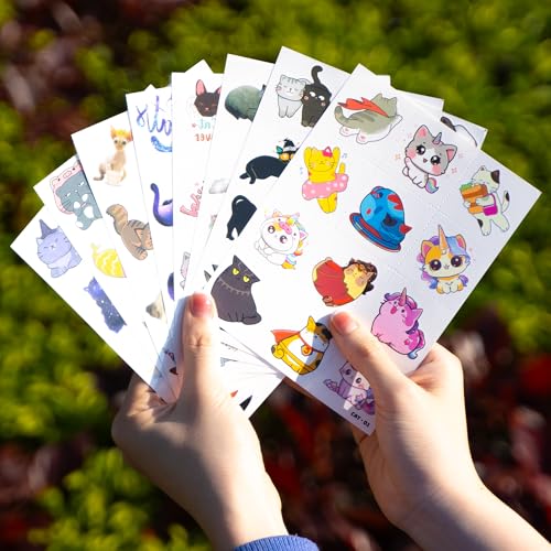 Image of 96 PCS Pre-Cut Cat Temporary Tattoos for Kids | Birthday Party Favors Gifts | Super Cute Cats Pet Themed Animal Paw Fake Tattoo Stickers, Supplies, Decorations, Rewards for Boys Girls