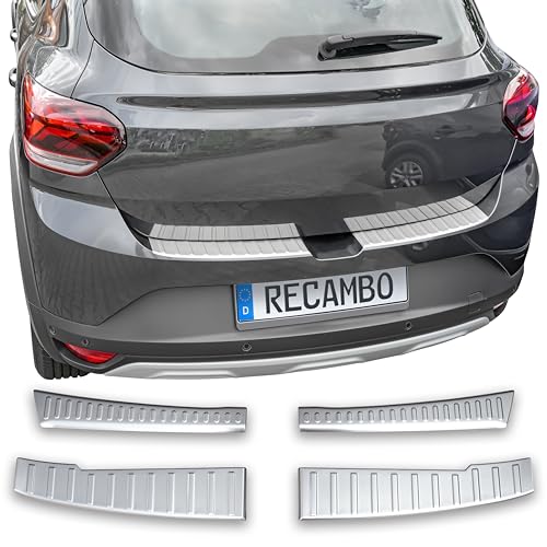 RECAMBO | Protector de Parachoques Trasero | Compatible con Dacia Sandero 3 | DJF-BJ | a Partir de 2021 | Acero Inoxidable Mate | Protección Borde de Carga
