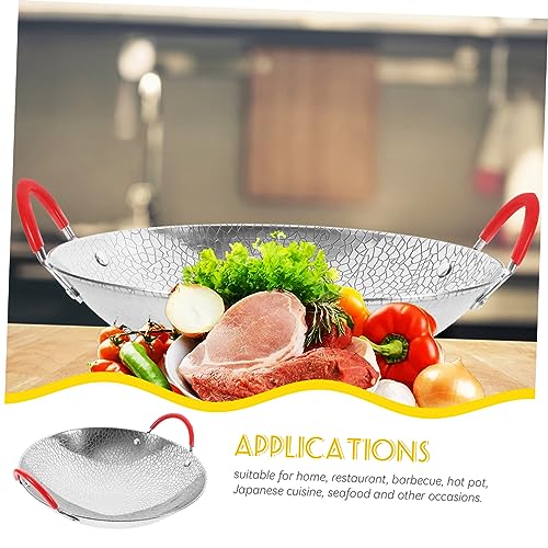 Wok de acero inoxidable con doble asa miniatura 6